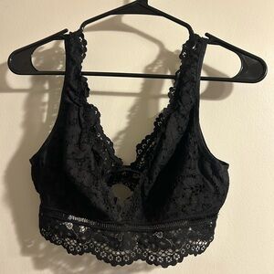 Victoria's Secret Black Floral Lace Bralette